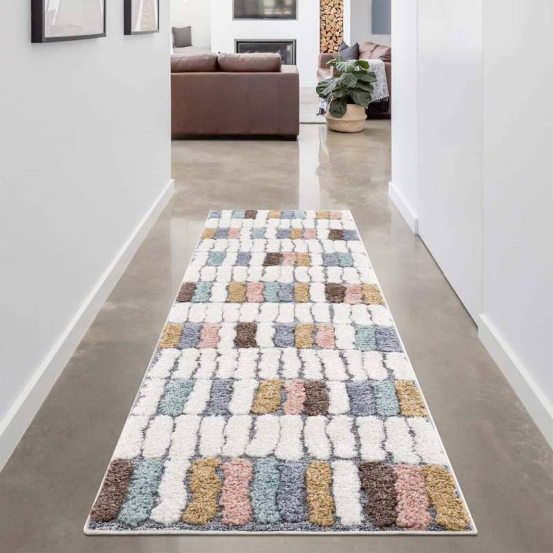 Carpet City Hochflor-Teppich »Focus 3032«, rechteckig, 20 mm Höhe, Läufer, Boho, Hochtief-Muster/ 3D-Effekt, für Wohnzimmer, Schlafzimmer von Carpet City