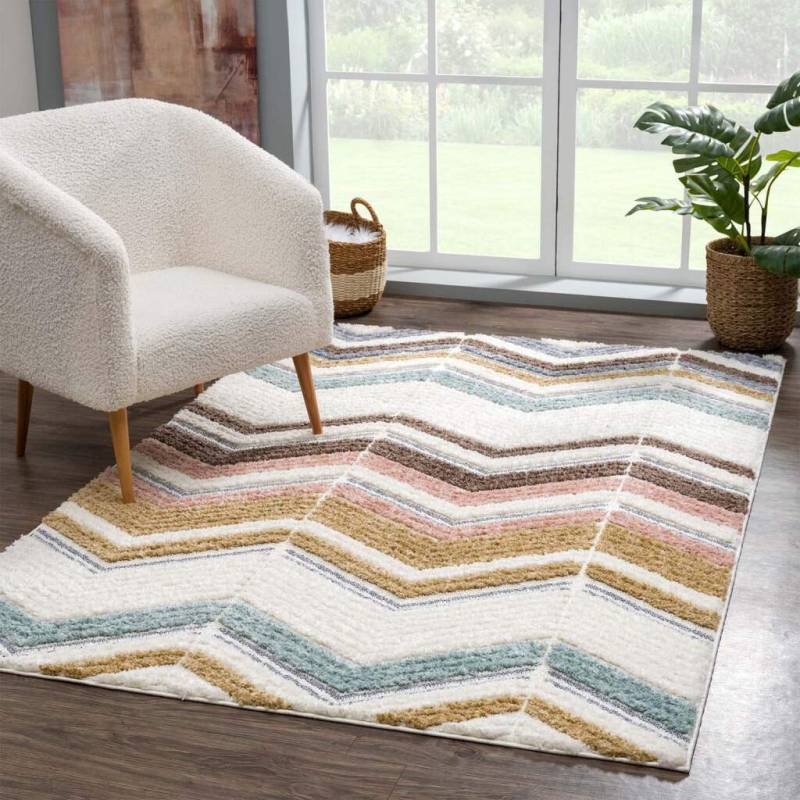 Carpet City Hochflor-Teppich »Focus 3009«, rechteckig, 20 mm Höhe, Läufer, Boho, Hochtief-Muster/ 3D-Effekt, für Wohnzimmer, Schlafzimmer von Carpet City