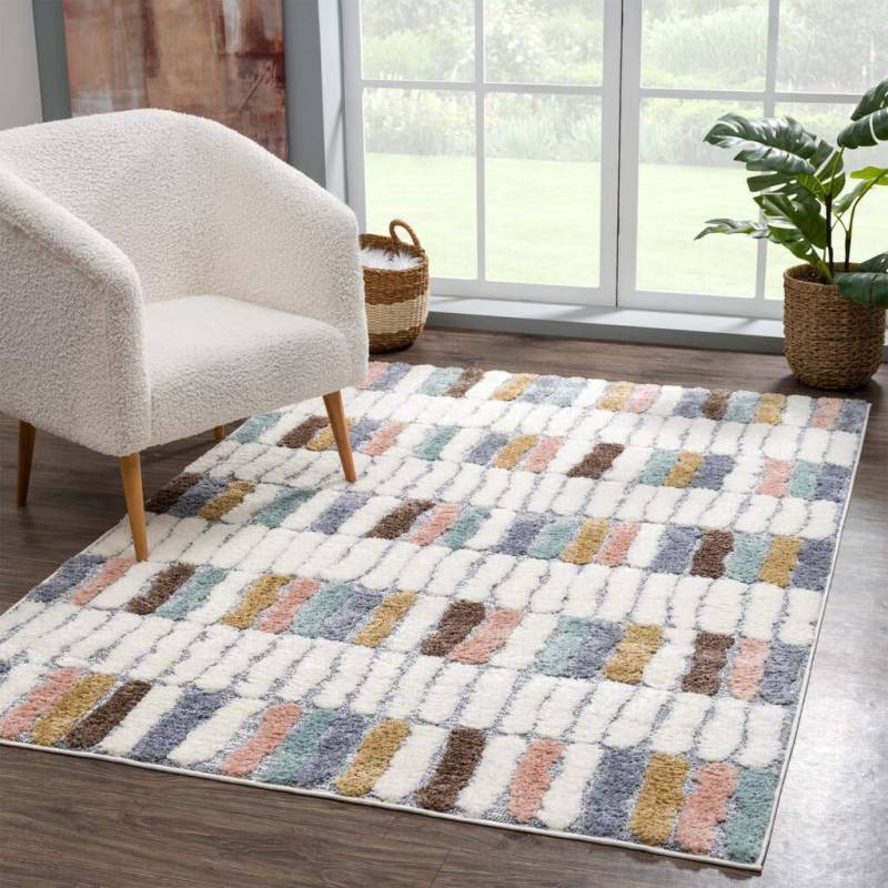Carpet City Hochflor-Teppich »Focus 3032«, rechteckig, 20 mm Höhe, Läufer, Boho, Hochtief-Muster/ 3D-Effekt, für Wohnzimmer, Schlafzimmer von Carpet City