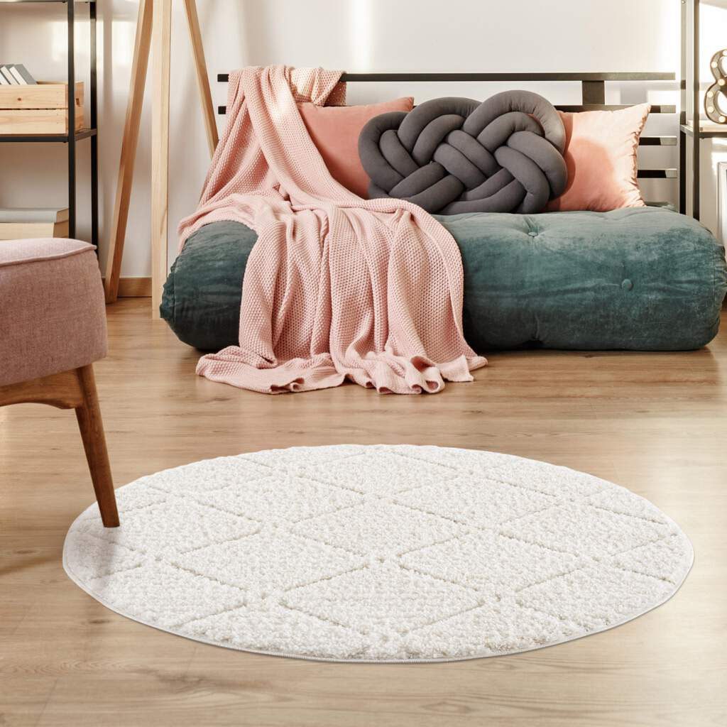 Carpet City Hochflor-Teppich »Focus 2997«, rund, 20 mm Höhe, Boho-Teppich, Hochtief-Muster/ 3D-Effekt, für Wohnzimmer, Schlafzimmer Carpet City Hochflor-Teppich »Focus 2997«, rund, 20 mm Höhe, Boho-Teppich, Hochtief-Muster/ 3D-Effekt, für Wohnzimmer, Schlafzimmer von Carpet City