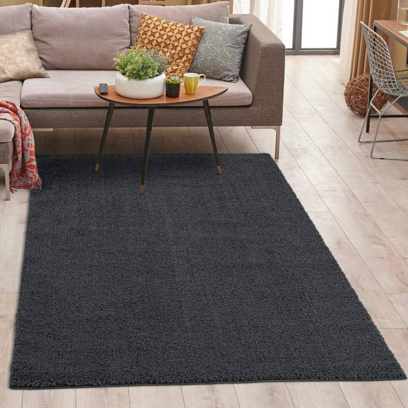 Carpet City Hochflor-Teppich »Plainy«, rechteckig, 30 mm Höhe, Shaggy Polyester Teppich, besonders weich, Uni-Farben von Carpet City