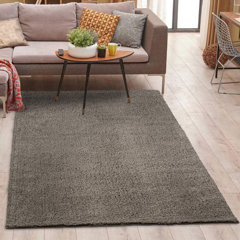 Carpet City Hochflor-Teppich »Plainy«, rechteckig, 30 mm Höhe, Shaggy Polyester Teppich, besonders weich, Uni-Farben von Carpet City