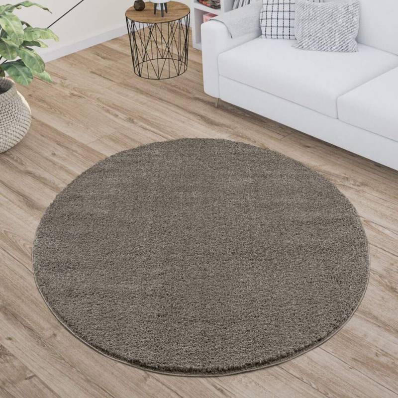 Carpet City Hochflor-Teppich »Plainy«, rund, 30 mm Höhe, Shaggy Polyester Teppich, besonders weich, Uni Farben von Carpet City