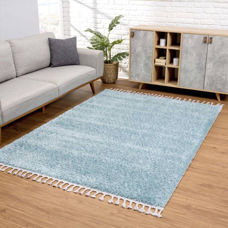 Carpet City Hochflor-Teppich »Pulpy 100«, rechteckig, 30 mm Höhe, Läufer, weich, mit Fransen, uni, viele Grössen, Wohnzimmer, Schafzimmer von Carpet City