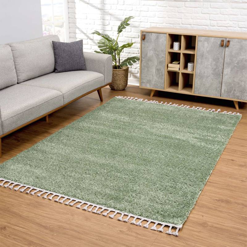 Carpet City Hochflor-Teppich »Pulpy 100«, rechteckig, 30 mm Höhe, Läufer, weich, mit Fransen, uni, viele Grössen, Wohnzimmer, Schafzimmer von Carpet City