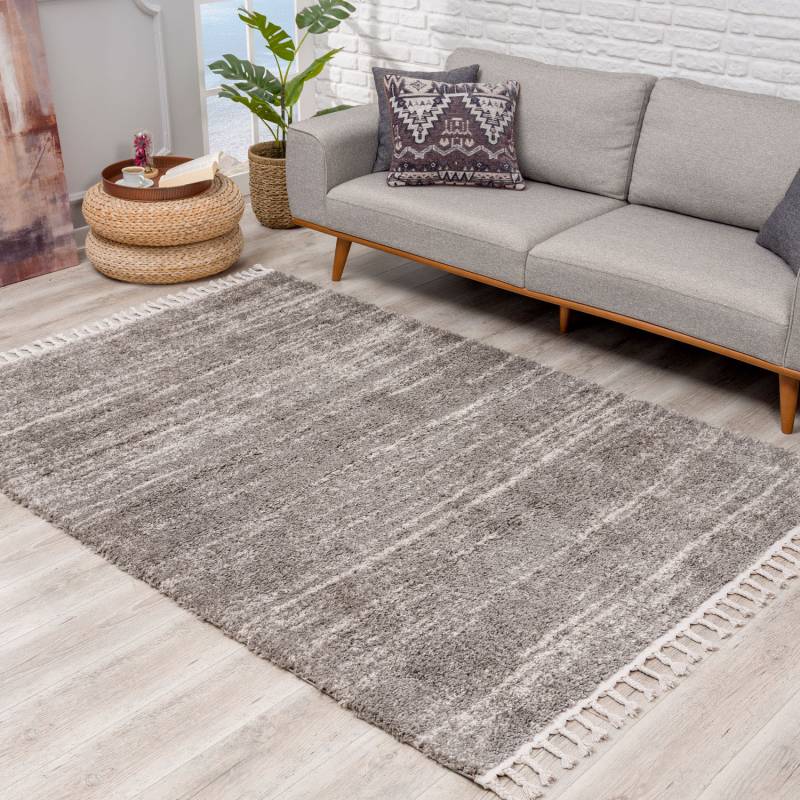 Carpet City Hochflor-Teppich »Pulpy 524«, rechteckig, 30 mm Höhe, besonders weich, mit Fransen, Meliert von Carpet City
