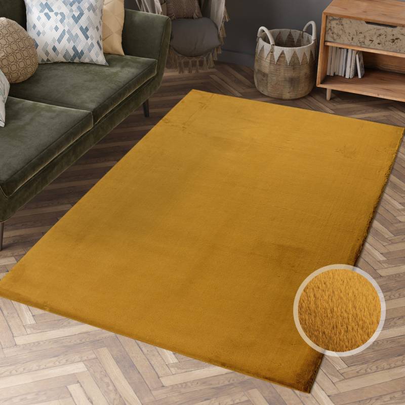 Carpet City Hochflor-Teppich »TOPIA 400«, rechteckig, 21 mm Höhe, Kunstfell-Teppich mit Kaninchenfell-Optik, Haptik, Schlafzimmer von Carpet City