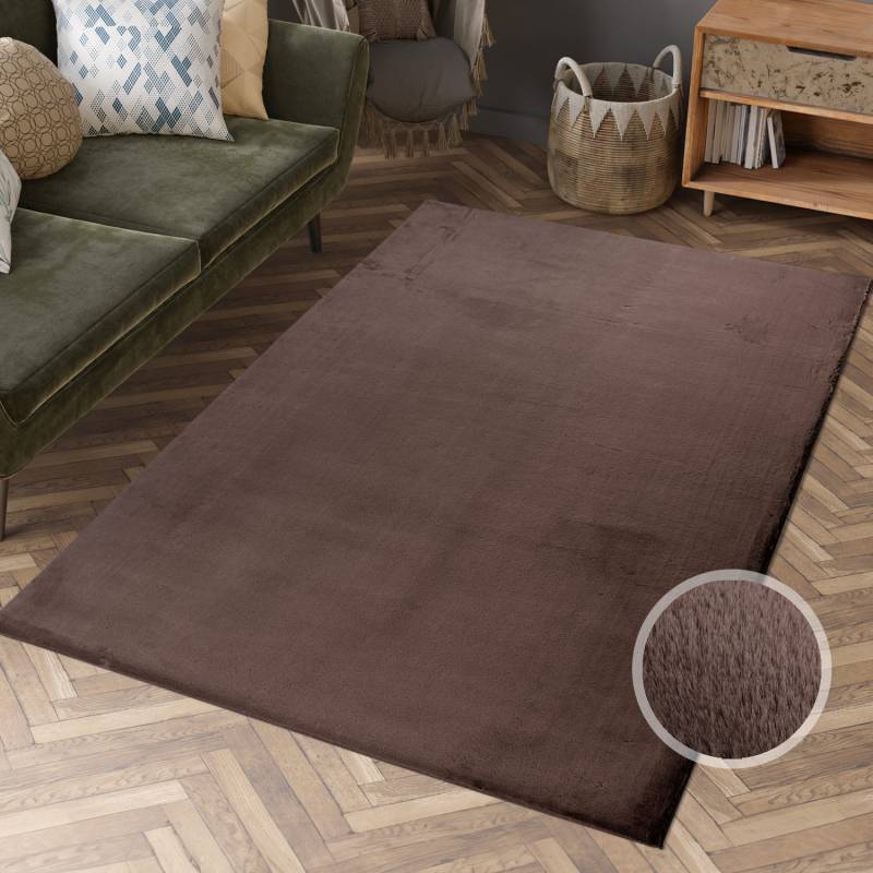 Carpet City Hochflor-Teppich »TOPIA 400«, rechteckig, 21 mm Höhe, Kunstfell-Teppich mit Kaninchenfell-Optik, Haptik, Schlafzimmer von Carpet City