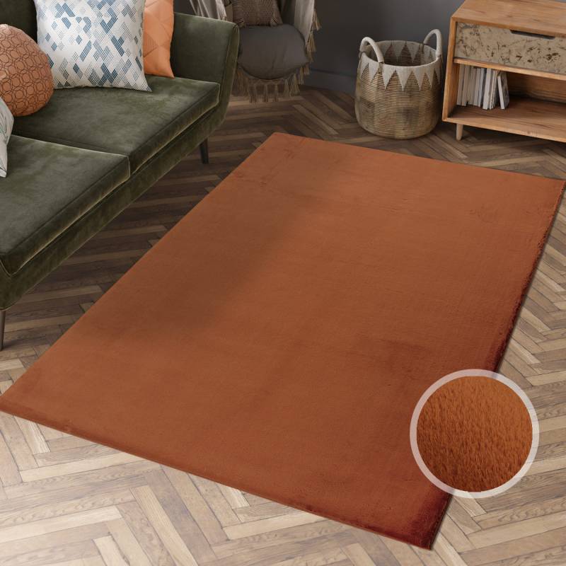 Carpet City Hochflor-Teppich »TOPIA 400«, rechteckig, 21 mm Höhe, Kunstfell-Teppich mit Kaninchenfell-Optik, Haptik, Schlafzimmer von Carpet City