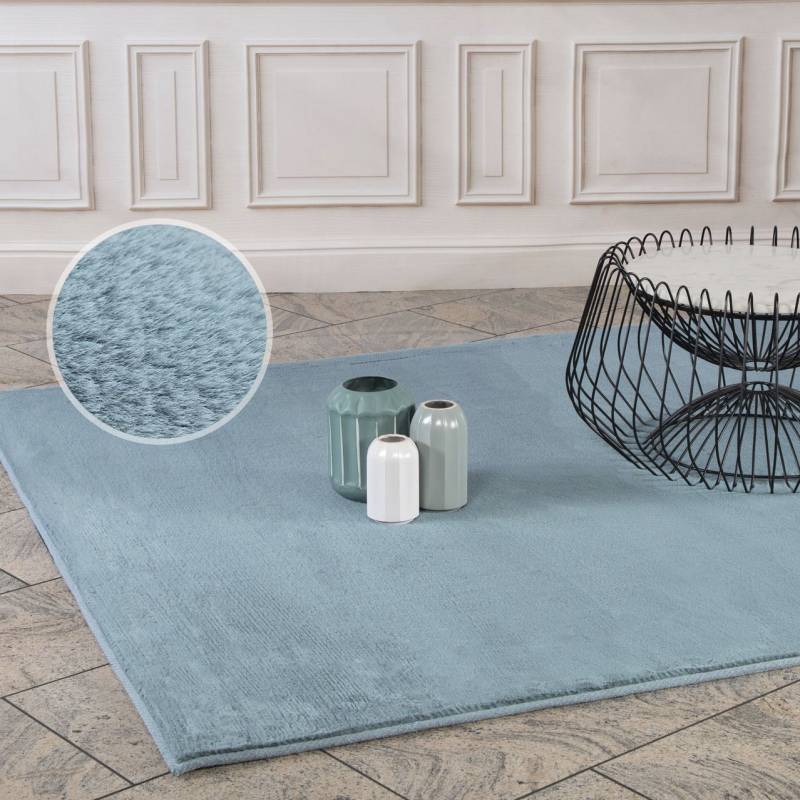 Carpet City Hochflor-Teppich »TOPIA 400«, rechteckig, 21 mm Höhe, Kunstfell-Teppich mit Kaninchenfell-Optik, Haptik, Schlafzimmer von Carpet City