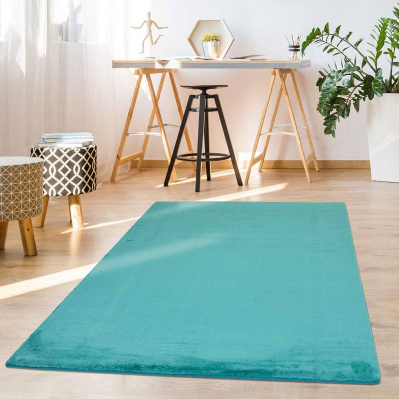 Carpet City Hochflor-Teppich »TOPIA 400«, rechteckig, 21 mm Höhe, Kunstfell-Teppich mit Kaninchenfell-Optik, Haptik, Schlafzimmer von Carpet City