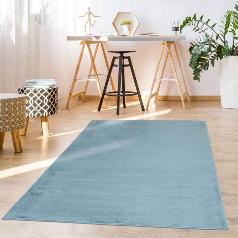 Carpet City Hochflor-Teppich »TOPIA 400«, rechteckig, 21 mm Höhe, Kunstfell-Teppich mit Kaninchenfell-Optik, Haptik, Schlafzimmer von Carpet City