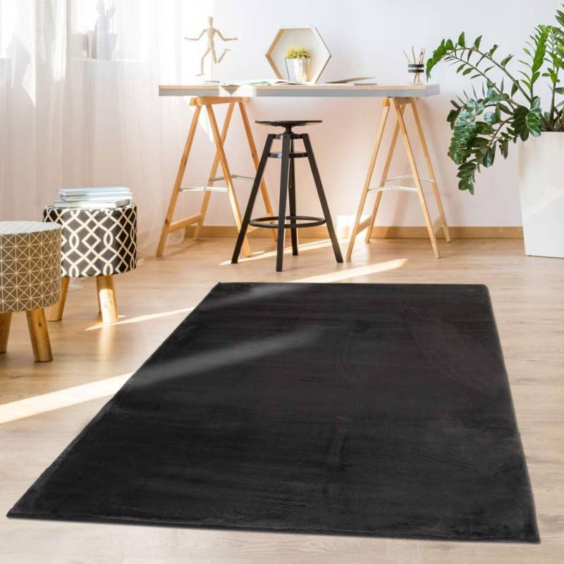 Carpet City Hochflor-Teppich »TOPIA 400«, rechteckig, 21 mm Höhe, Kunstfell-Teppich mit Kaninchenfell-Optik, Haptik, Schlafzimmer von Carpet City