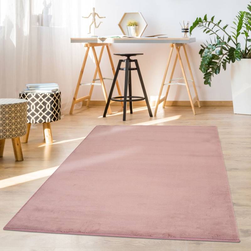 Carpet City Hochflor-Teppich »TOPIA 400«, rechteckig, 21 mm Höhe, Kunstfell-Teppich mit Kaninchenfell-Optik, Haptik, Schlafzimmer von Carpet City