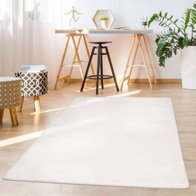 Carpet City Hochflor-Teppich »TOPIA 400«, rechteckig, 21 mm Höhe, Kunstfell-Teppich mit Kaninchenfell-Optik, Haptik, Schlafzimmer von Carpet City