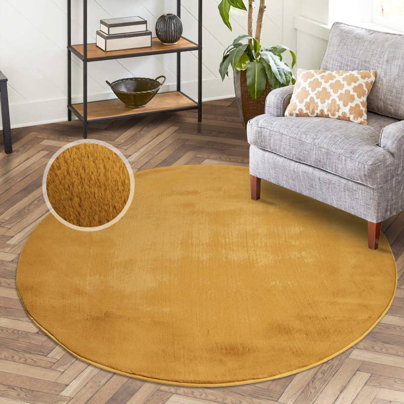 Carpet City Hochflor-Teppich »TOPIA400«, rund, 21 mm Höhe, besonders weich und kuschelig durch Polyester, Uni-Farben von Carpet City