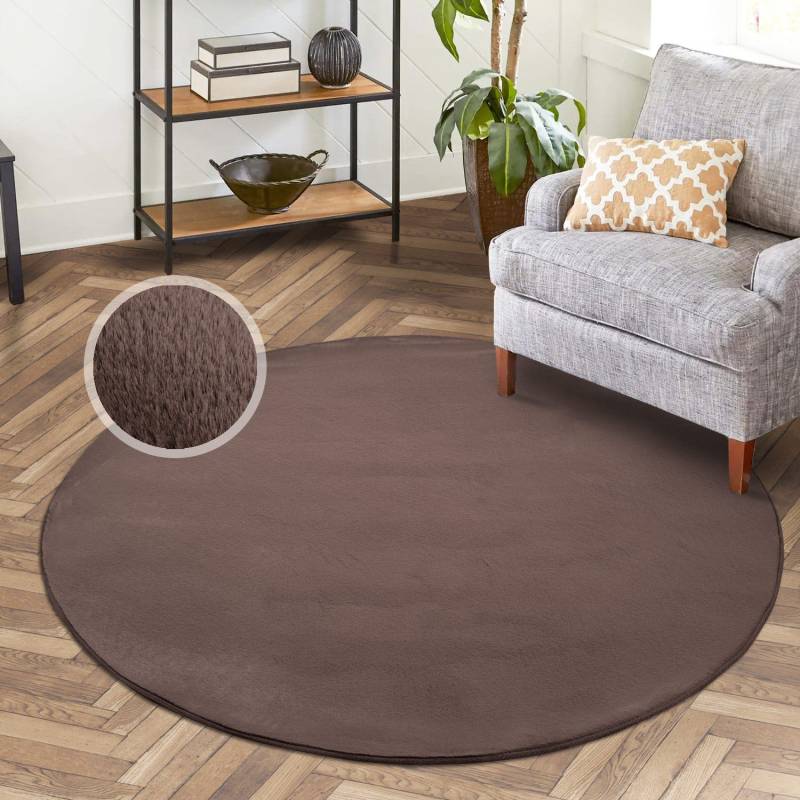 Carpet City Hochflor-Teppich »TOPIA400«, rund, 21 mm Höhe, besonders weich und kuschelig durch Polyester, Uni-Farben von Carpet City
