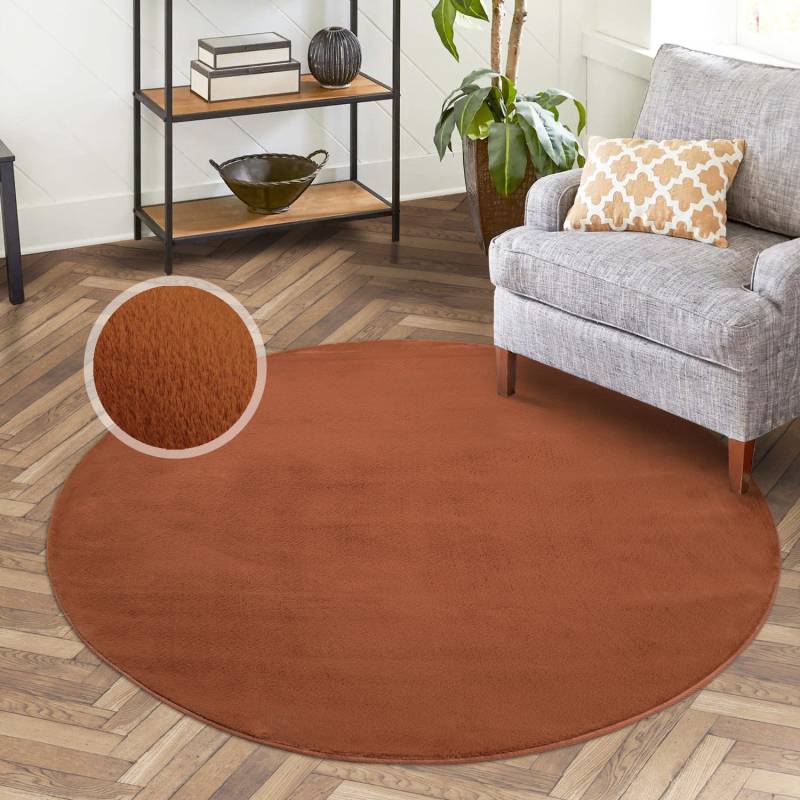 Carpet City Hochflor-Teppich »TOPIA400«, rund, 21 mm Höhe, besonders weich und kuschelig durch Polyester, Uni-Farben von Carpet City