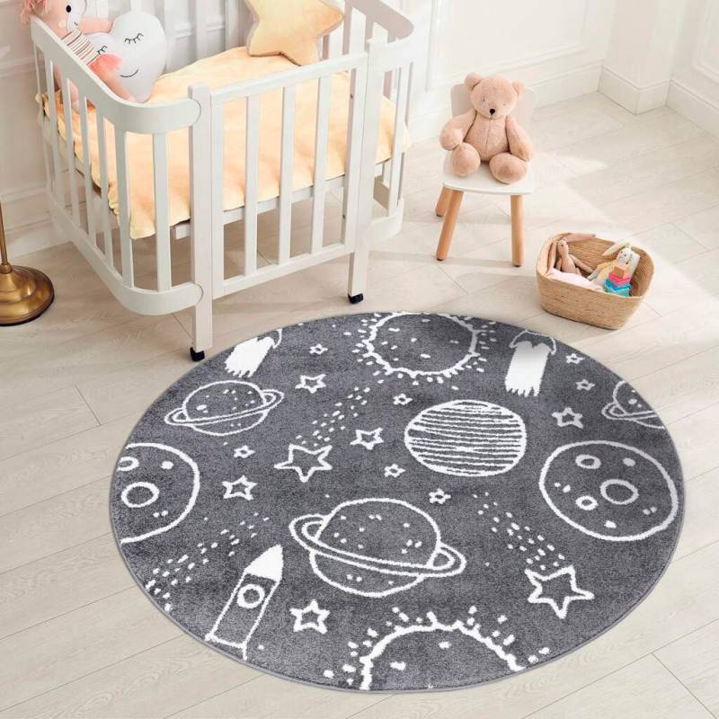 Carpet City Kinderteppich »ANIME912«, rund, 11 mm Höhe, Kinderzimmer Teppich Modern mit lustigen Cartoon-Figuren, Multi von Carpet City