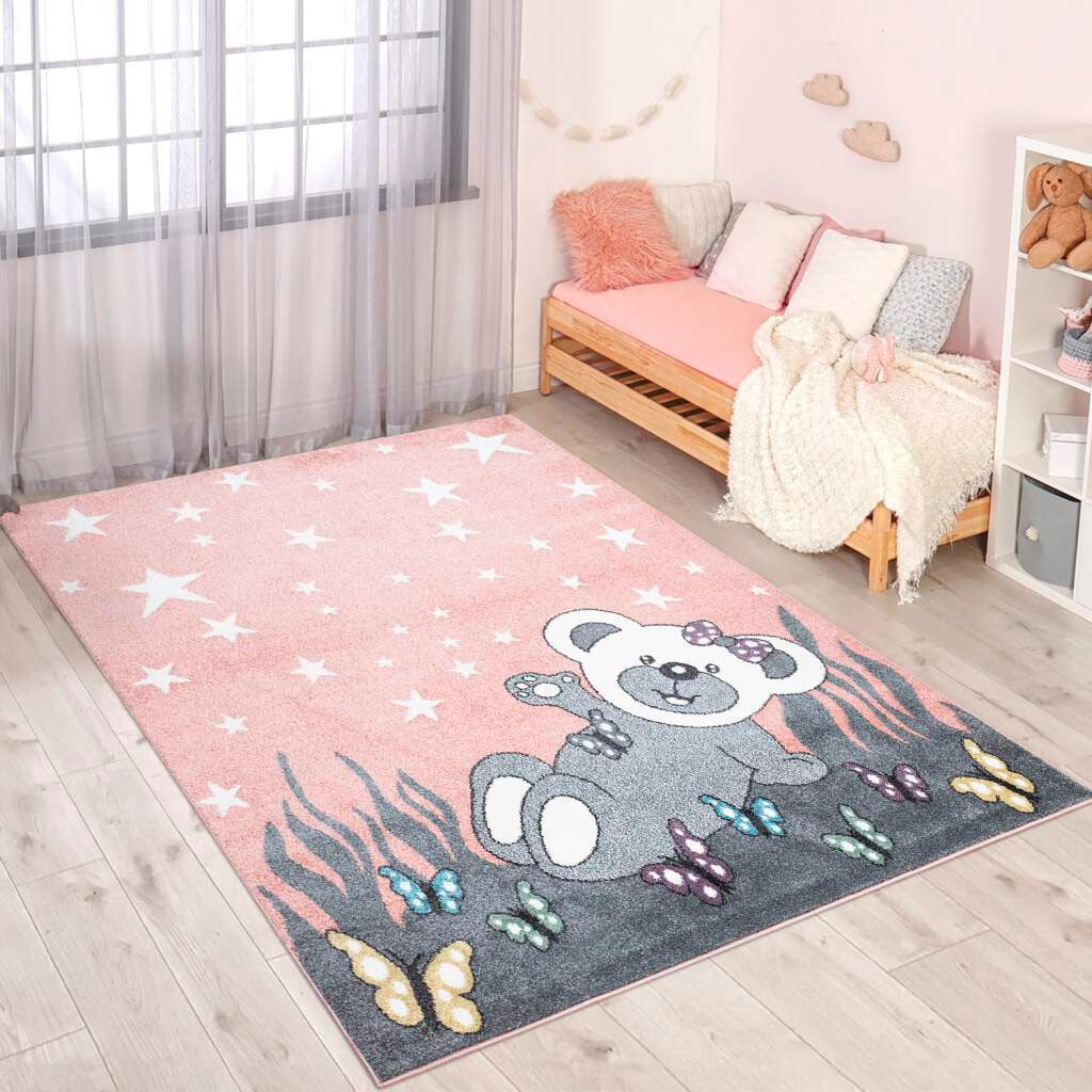 Carpet City Kinderteppich »ANIME916«, rechteckig, 11 mm Höhe, Kinderzimmer Teppich Modern mit Mond, Blumen, Wolken, Creme, Multi Carpet City Kinderteppich »ANIME916«, rechteckig, 11 mm Höhe, Kinderzimmer Teppich Modern mit Mond, Blumen, Wolken, Creme, Multi von Carpet City