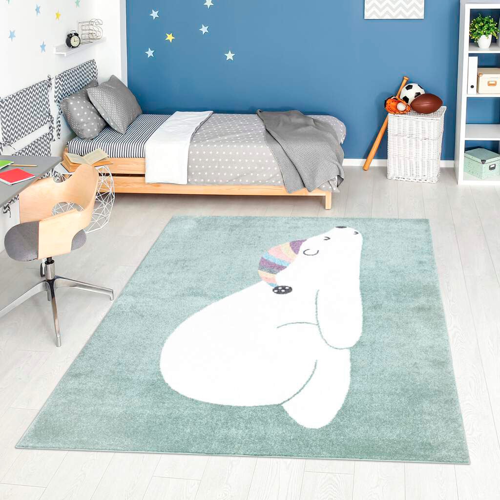 Carpet City Kinderteppich »ANIME921«, rechteckig, Kinderzimmer Teppich Modern mit Mond, Blumen, Wolken, Creme, Multi von Carpet City