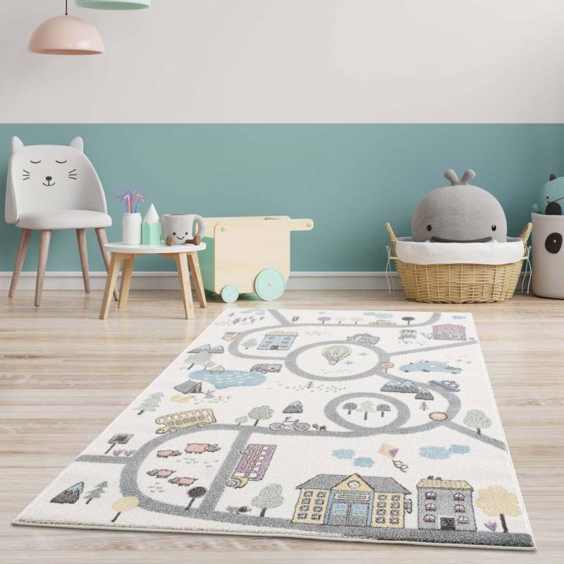 Carpet City Kinderteppich »Anime9376«, rechteckig, 11 mm Höhe, Strassen-Spiel-Teppich, Auto, Weicher Flor, Pflegeleicht, Kinderzimmer von Carpet City