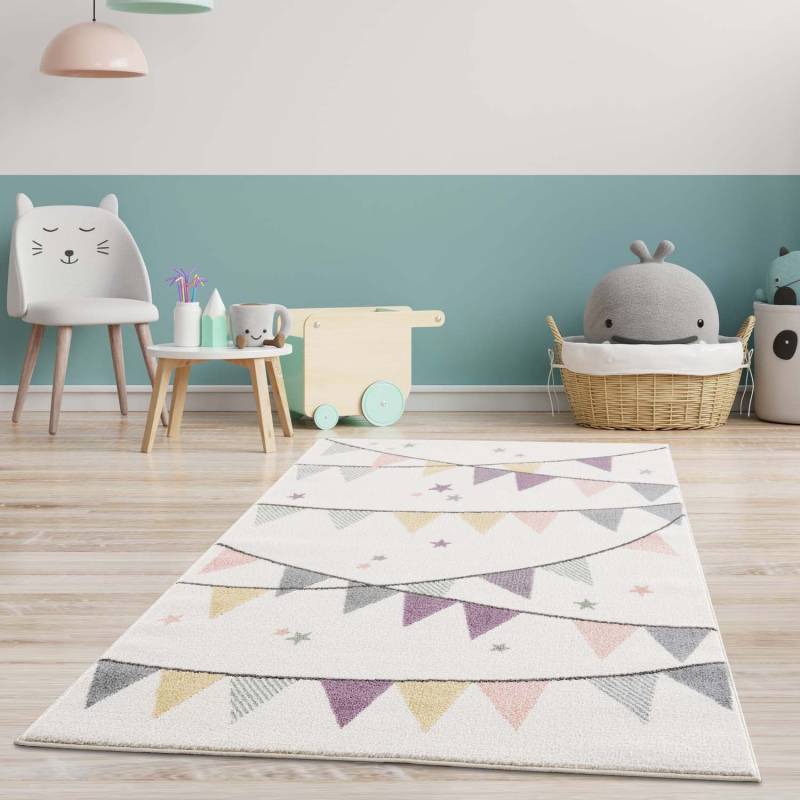 Carpet City Kinderteppich »Anime9381«, rechteckig, 11 mm Höhe, Spielteppich, Wimpel, Weicher Flor, Pflegeleicht, Kinderzimmer von Carpet City