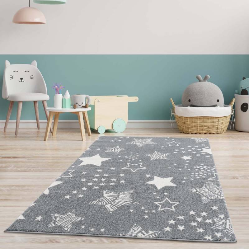 Carpet City Kinderteppich »Anime9387«, rechteckig, 11 mm Höhe, Sternen-Teppich, Weicher Flor, Pflegeleicht, Kinderzimmer von Carpet City