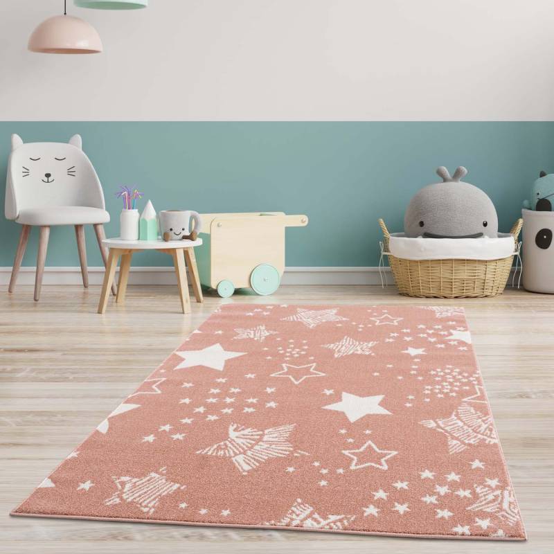 Carpet City Kinderteppich »Anime9387«, rechteckig, 11 mm Höhe, Sternen-Teppich, Weicher Flor, Pflegeleicht, Kinderzimmer von Carpet City