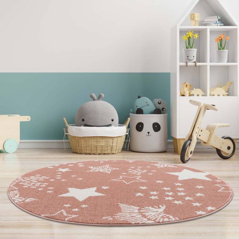 Carpet City Kinderteppich »Anime9387«, rund, 11 mm Höhe, Sternen-Teppich, Weicher Flor, Pflegeleicht, Kinderzimmer von Carpet City