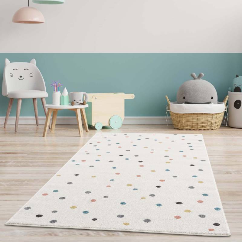 Carpet City Kinderteppich »Anime9396«, rechteckig, 11 mm Höhe, Spielteppich, Bunte Punkte, Weicher Flor, Pflegeleicht, Kinderzimmer von Carpet City