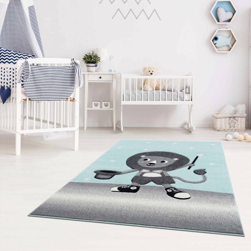 Carpet City Kinderteppich »Bueno Kids 9378«, rechteckig, 11 mm Höhe, Spielteppich, Löwe, Boot, 3D-Effekt, Weicher Flor, Pflegeleicht von Carpet City