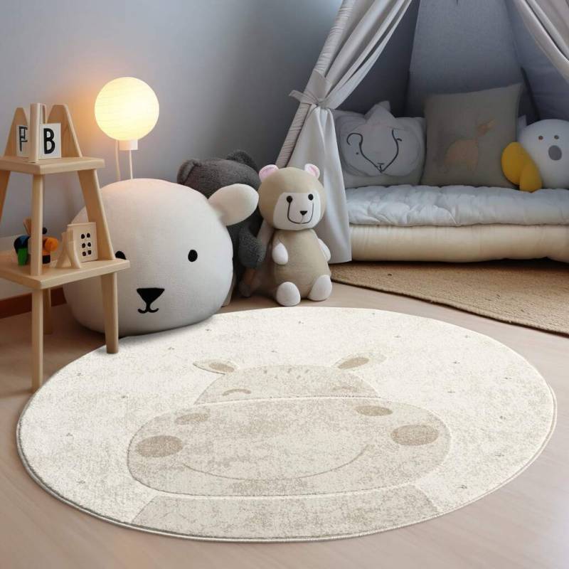 Carpet City Kinderteppich »MARA703«, rund, 11 mm Höhe, Kinderzimmer, Kurzflor,robust,Tiere, Spielzimmer von Carpet City