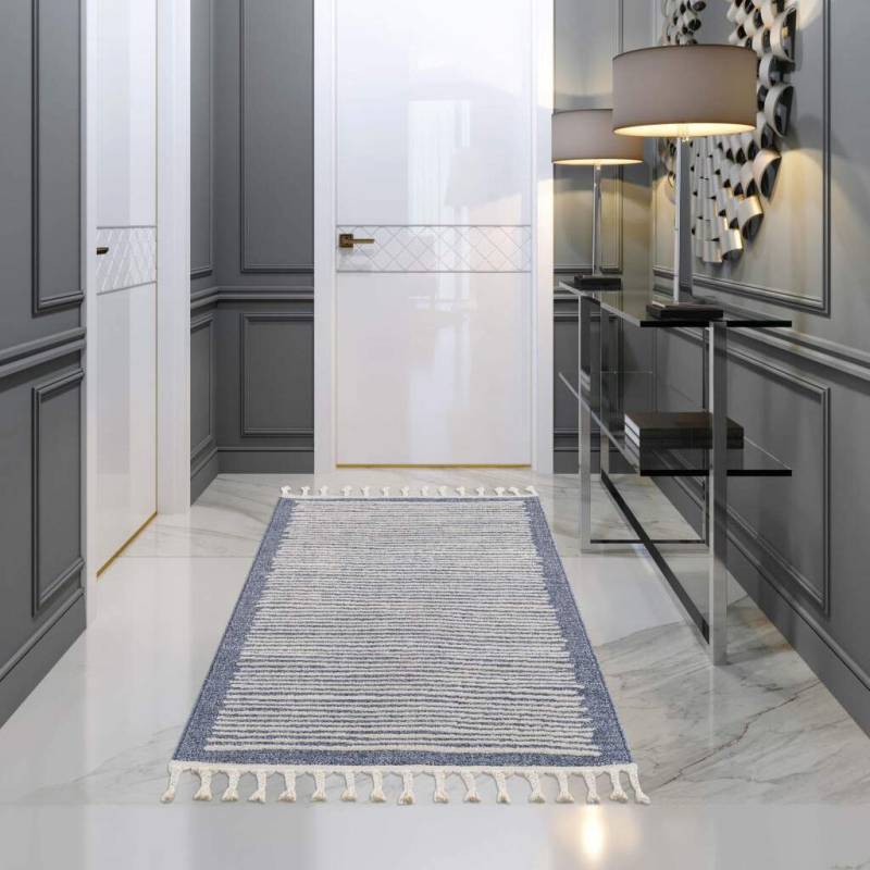 Carpet City Teppich »Art 2231«, rechteckig, 7 mm Höhe, Läufer, Kurzflor, mit Kettfäden, Streifen-Muster von Carpet City