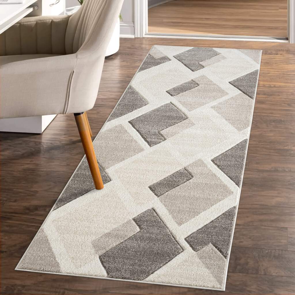 Carpet City Teppich »BONITO 7167«, rechteckig, 11 mm Höhe, Läufer, Flachflor, Hochtief-Muster/ 3D-Effekt, Geo-Muster, Wohnzimmer von Carpet City
