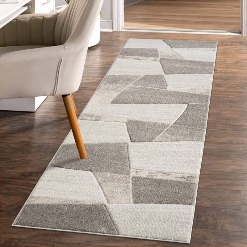 Carpet City Teppich »BONITO 9053«, rechteckig, 11 mm Höhe, Läufer, Flachflor, Hochtief-Muster/ 3D-Effekt, Geo-Muster, Wohnzimmer von Carpet City
