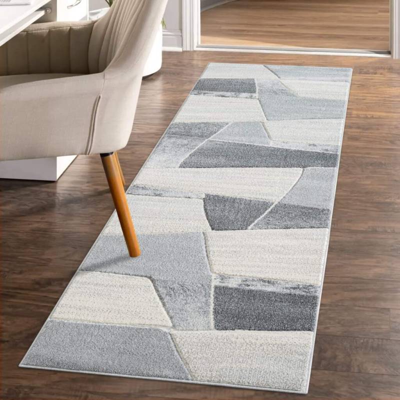 Carpet City Teppich »BONITO 9053«, rechteckig, 11 mm Höhe, Läufer, Flachflor, Hochtief-Muster/ 3D-Effekt, Geo-Muster, Wohnzimmer von Carpet City