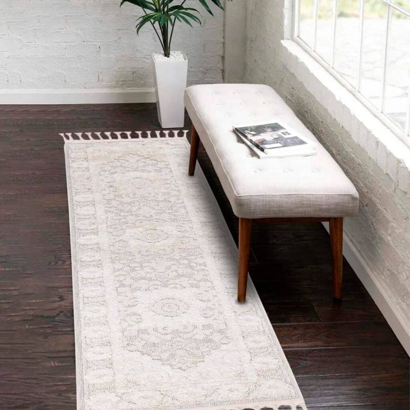 Carpet City Hochflor-Teppich »Valencia 732«, rechteckig, 20 mm Höhe, Läufer, Boho-Stil, 3D-Effekt, Relief, Hoch-Tief-Struktur, mit Fransen von Carpet City