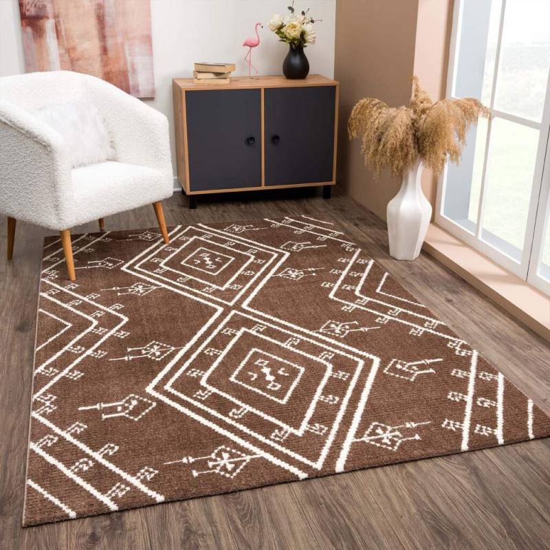 Carpet City Teppich »April 2291«, rechteckig, 10 mm Höhe, Läufer, weich durch Microfaser, Boho Ethno Look, Wohnzimmer von Carpet City