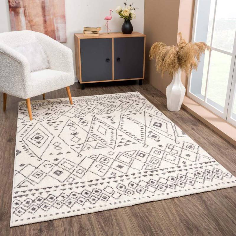 Carpet City Teppich »April 2292«, rechteckig, 10 mm Höhe, Läufer, weich durch Microfaser, Boho Ethno Look, Wohnzimmer von Carpet City