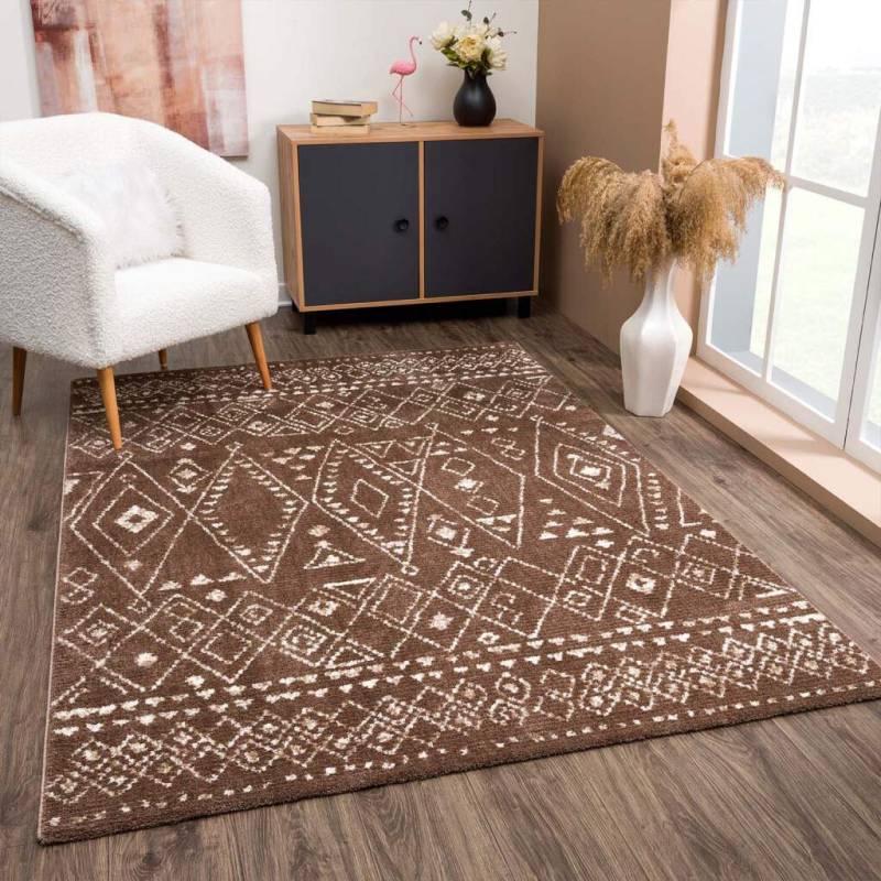 Carpet City Teppich »April 2292«, rechteckig, 10 mm Höhe, Läufer, weich durch Microfaser, Boho Ethno Look, Wohnzimmer von Carpet City