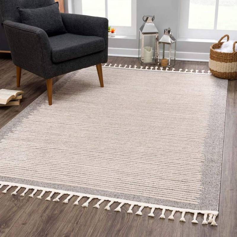 Carpet City Teppich »Art 2231«, rechteckig, 7 mm Höhe, Läufer, Kurzflor, mit Kettfäden, Streifen-Muster von Carpet City