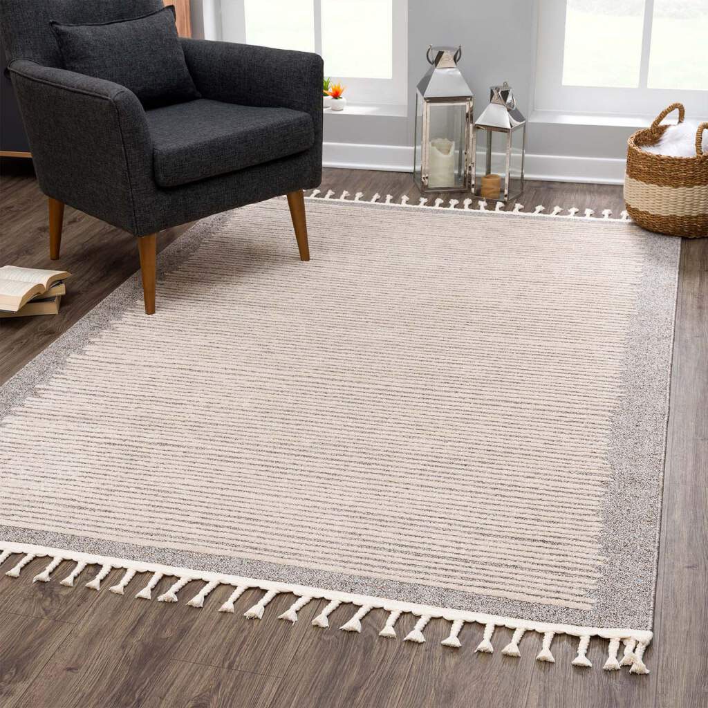 Carpet City Teppich »Art 2231«, rechteckig, 7 mm Höhe, Läufer, Kurzflor, mit Kettfäden, Streifen-Muster von Carpet City