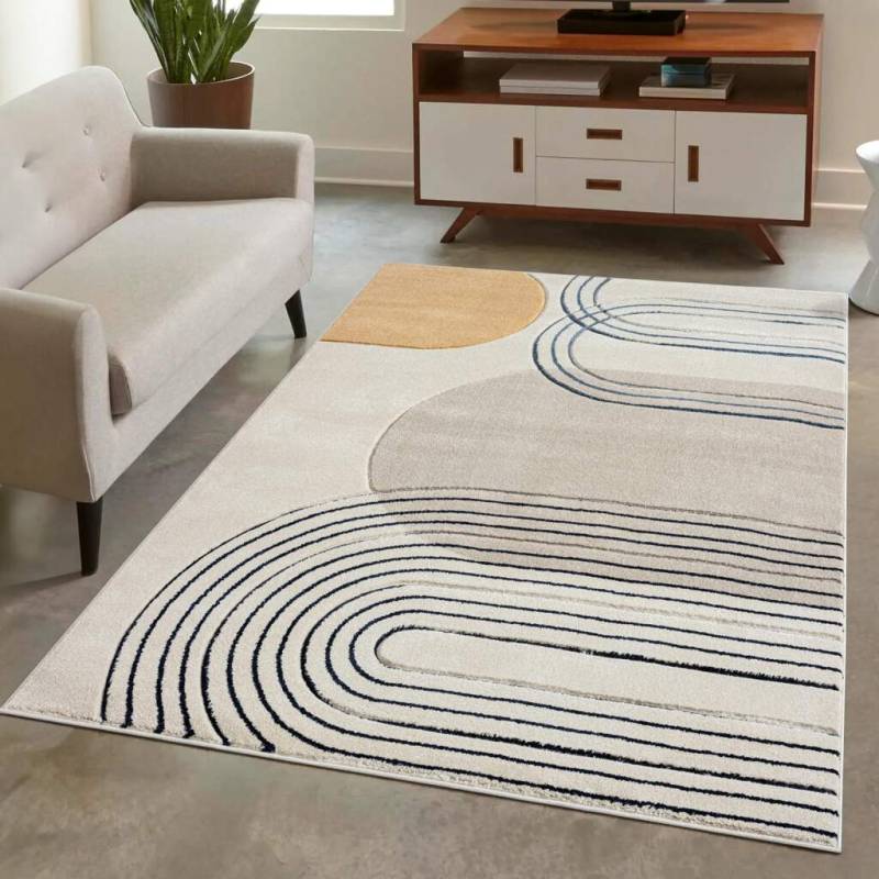 Carpet City Teppich »BONITO 7157«, rechteckig, 11 mm Höhe, Läufer, Flachflor, Hochtief-Muster/ 3D-Effekt, Geo-Muster, Wohnzimmer von Carpet City
