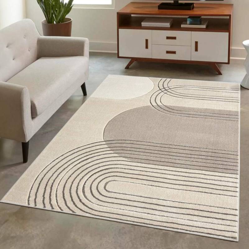Carpet City Teppich »BONITO 7157«, rechteckig, 11 mm Höhe, Läufer, Flachflor, Hochtief-Muster/ 3D-Effekt, Geo-Muster, Wohnzimmer von Carpet City