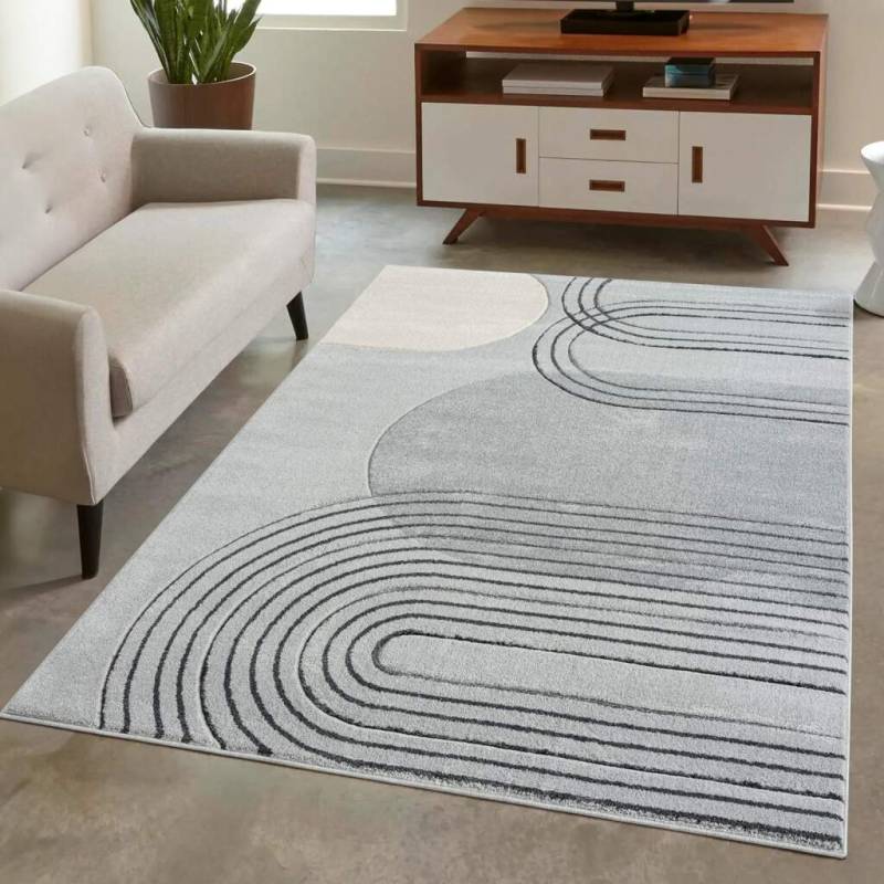 Carpet City Teppich »BONITO 7157«, rechteckig, 11 mm Höhe, Läufer, Flachflor, Hochtief-Muster/ 3D-Effekt, Geo-Muster, Wohnzimmer von Carpet City