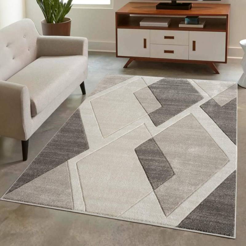 Carpet City Teppich »BONITO 7167«, rechteckig, 11 mm Höhe, Läufer, Flachflor, Hochtief-Muster/ 3D-Effekt, Geo-Muster, Wohnzimmer von Carpet City