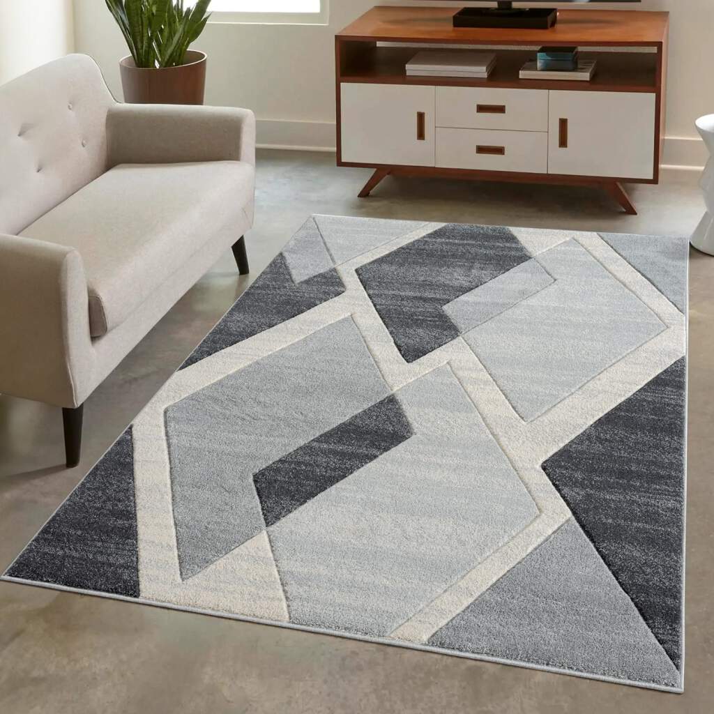 Carpet City Teppich »BONITO 7167«, rechteckig, 11 mm Höhe, Läufer, Flachflor, Hochtief-Muster/ 3D-Effekt, Geo-Muster, Wohnzimmer von Carpet City