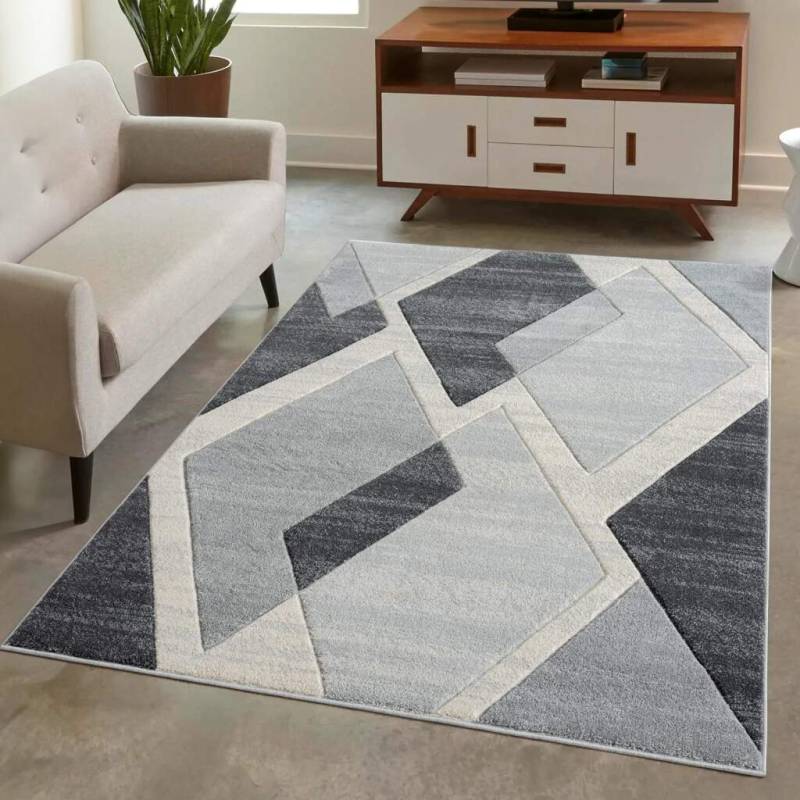 Carpet City Teppich »BONITO 7167«, rechteckig, 11 mm Höhe, Läufer, Flachflor, Hochtief-Muster/ 3D-Effekt, Geo-Muster, Wohnzimmer von Carpet City