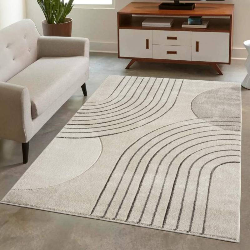 Carpet City Teppich »BONITO 7170«, rechteckig, 11 mm Höhe, Läufer, Flachflor, Hochtief-Muster/ 3D-Effekt, Geo-Muster, Wohnzimmer von Carpet City